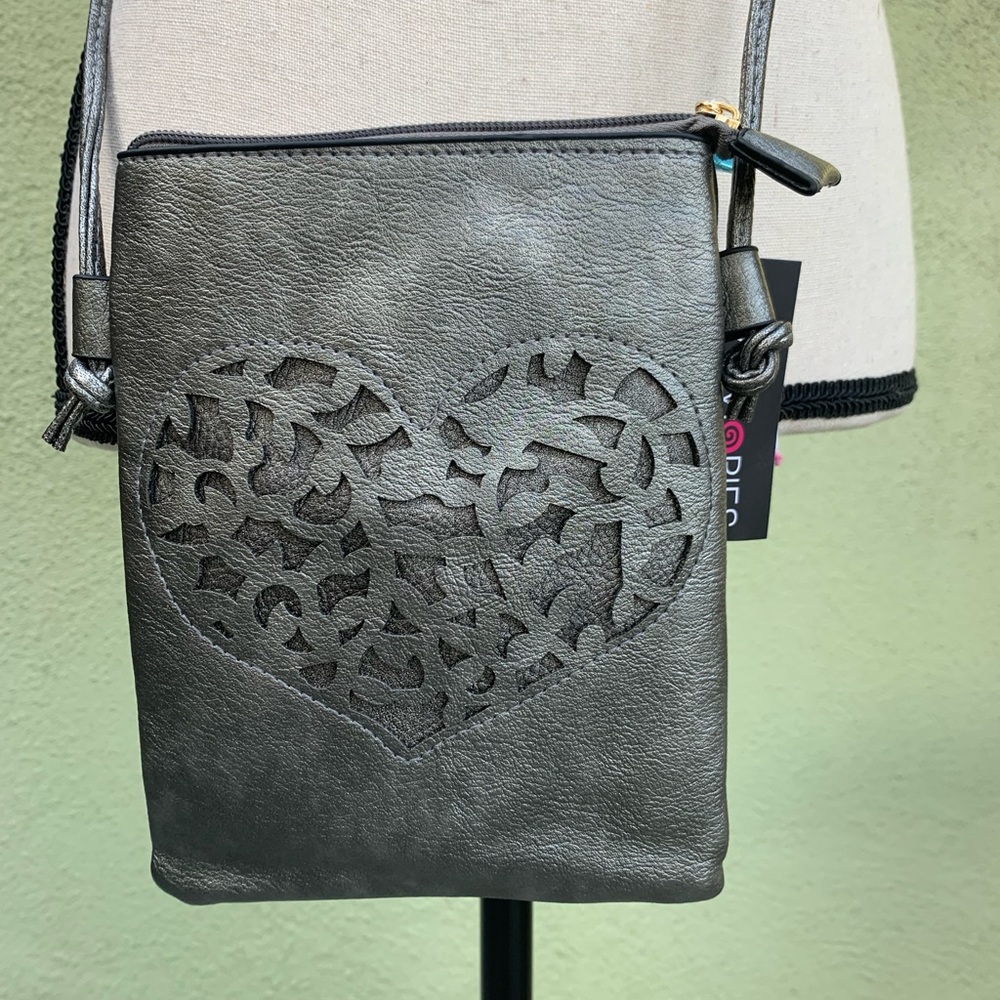 Memories small crossover bag with pocket in back for phone gray/metallic CUTE!